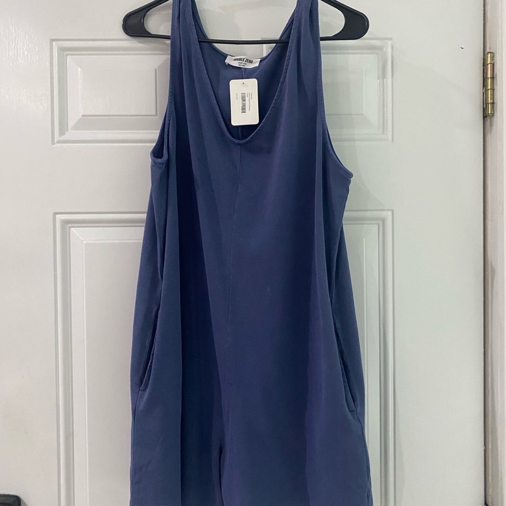 Double Zero Blue Elegant Jumpsuit